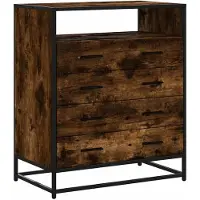 vidaXL Lådskåp rökfärgad ek 70x41x83,5 cm konstruerat trä