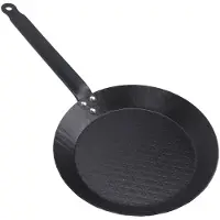 Konnwei Kolstålspanna Nonstick Stekpanna Rökfri Bekvämt Grepp Inomhus Utomhus Matlagning för Biff Ägg Fisk Grönsaker L gray