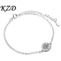 YIRAN Jewelry S925 Sterling Silver Armband Smycken Dammode Moissanit Öppet Armband För Flickvän Gåva 24cm vit