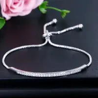 YIRAN Jewelry Justerbara armband i rostfritt stål för kvinnor Zirkon Roséguld Silverfärg Armringar Ankellänk Kedja Trendiga Smyckestillbehör black