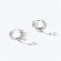 YIRAN Jewelry 925 Sterling Silver Koreanska Vattendroppe Tofs Zirkon Örhängen Kvinnor Utsökt Personlighet Jubileumssmycken silver