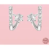 YIRAN Jewelry 100 % 925 Sterling Silver Örhänge Glittrande Hoop Örhängen För Kvinnor Örhängen Passar Original Berlocker Fina Smycken Joyas white