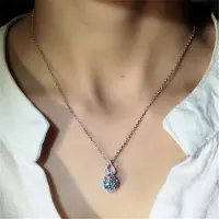 YIRAN Jewelry S925 Silverhängen För Kvinnor Bröllop 6 .75mm 1ct Kubisk Zirkonia Halsband Hänge Fina Smycken Utan Kedja beige