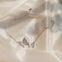 YIRAN Jewelry Mode Koreansk 925 Sterling Silver Länkarmband med Kristall Fjärilsberlock & Armring För Kvinnor Bröllopssmycken Sl116 gray