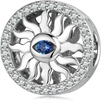 YIRAN Jewelry Sun Devil Eye S925 Sterling Silver Enkelt Silver Pärlpläterad Mode Personlighet Halsband Armband DIY Tillbehör Pärlor gray