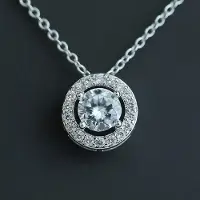 YIRAN Jewelry Ny Lyxig Rund Massiv 925 Sterling Silver Halsband För Kvinnor Dam Jubileumspresent Smycken Grossist Alla Hjärtans Dag X5552 gray