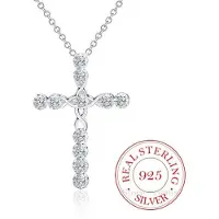 YIRAN Jewelry Nytt modekorshalsbandstillbehör Äkta 100 % 925 sterlingsilver Kristall Cubic Zirconia Hängsmycken Halsband för kvinnor Fint smycke white