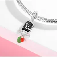 YIRAN Jewelry Fine Berlocker Hänge Samlokalisering 925 Sterling Silver Sylt Kamera Foto Parfym Berlocker Smycken Passar Original Armband Halsband Gåva white