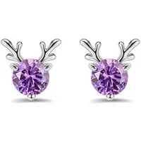 YIRAN Jewelry Yilu har din S925 Dam ' ;S Sterling Silver Enkla Örhängen Och Diamant Små Örhängen Nya Hjort Mode Örhängen gray