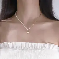 YIRAN Jewelry 925 Sterling Silver Högblank Kärlekspärla Asymmetrisk Kedjehalsband För Kvinnor Dam Fest Chokerhalsband Smycken Gåvor S -N693 gray