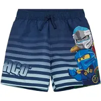 Lego Wear LEGO Ninjago Badshorts - LwAgan 305 - Mörkblå m. Tryck - - 8 år (128) - Badkläder