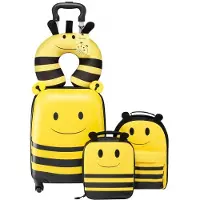 Vevor Barnbagageset, 5 delar, 45,7 cm resväska med hårda hjul, ryggsäck och U-formad kudde, handbagageset för barn, födelsedagspresent till flickor och pojkar, godkänt av flygbolag