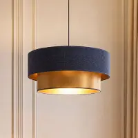 Duolla Taklampa , Dorina, Blå, Sovrum, Tyg / textil, Ung livsstil