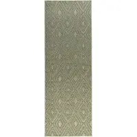 Studio Clarice Löpare | Hidde 3D Diamond grön hos Volero | 80x200cm | Vit | Jute | Löpare | Inomhusmattor