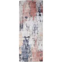FRAAI Tvättbar löpare | Domingo Grunge terrakotta/gräddvit | 80x180cm | Terra | 3D | Mesh | Löpare | Inomhusmattor