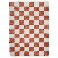 FRAAI Rutig matta | Blox Fringe terrakotta hos Volero | 230x330cm | Terra | Rektangel | Inomhusmattor