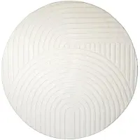 FRAAI Rund skandinavisk matta | Charm Curves vit hos Volero | Ø 80cm | Vit | Rubber (TPR) | Rund | Inomhusmattor