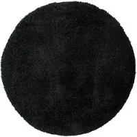 NATURL. Rund shaggy matta | Blaze svart hos Volero | Ø 240cm | Svart | Rund | Inomhusmattor