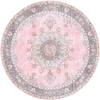 FRAAI Rund vintage matta | Lily Medaillon rosa hos Volero | Ø 280cm | Rosa | Cotton | Rund | Inomhusmattor