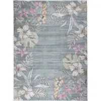 FRAAI Blommig utomhusmatta | Poppy olivgrön hos Volero | 160x230cm | Grön | Rubber (TPR) | Rektangel | Utomhusmattor