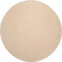 FRAAI Rund skandinavisk matta | Charm Curves beige hos Volero | Ø 120cm | Beige | Rubber (TPR) | Rund | Inomhusmattor | Vardagsrum
