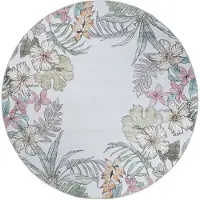 FRAAI Rund utomhusmatta med blommor | Poppy gräddvit | Ø 160cm | Creme | Rubber (TPR) | Rund | Utomhusmattor