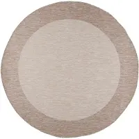 De Onlinewinkelier b.v. Rund utomhusmatta | Sierra Border gräddvit/beige | Ø 230cm | Beige | Rund | Utomhusmattor
