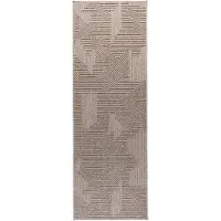 Studio Clarice Löpare | Hidde 3D Maze taupe hos Volero | 80x250cm | Taupe | Jute | Löpare | Inomhusmattor