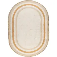 Little Olly Oval tvättbar barnmatta | Milo beige hos Volero | 80x120cm | Beige | Cotton | Oval | Barnkläder
