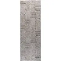 Studio Clarice Löpare | Hidde 3D Circles grå hos Volero | 80x250cm | Grå | Jute | Rektangel | Inomhusmattor