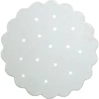 Little Olly Rund matta för barnrum | Cloudy Dots mintgrön | Ø 120cm | Grön | 3D | Mesh | Vågig | Barnkläder
