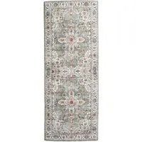De Onlinewinkelier b.v. Tvättbar löpare | Domingo Mandala olivgrön hos Volero | 80x180cm | Grön | 3D | Mesh | Löpare | Inomhusmattor