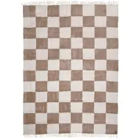 FRAAI Rutig matta | Blox Fringe beige hos Volero | 200x290cm | Beige | Rektangel | Inomhusmattor