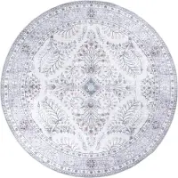 FRAAI Rund vintage utomhusmatta | Santo Flora vit hos Volero | Ø 230cm | Vit | 3D | Mesh | Rund | Utomhusmattor