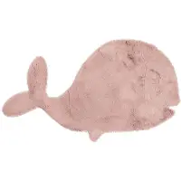 Little Olly Barnmatta | Huggy Whale rosa hos Volero | 70x120cm | Rosa | Suede | Fria former | Barnkläder