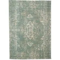FRAAI Vintage matta | Spring Ethnic grön/gräddvit hos Volero | 140x200cm | Creme | Rektangel | Inomhusmattor