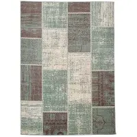 De Onlinewinkelier b.v. Patchwork matta | Spring Patchwork grön/grå hos Volero | 280x380cm | Grå | Rektangel | Inomhusmattor
