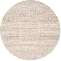 NATURL. Rund ullmatta | Feline vit/melerad hos Volero | Ø 80cm | Vit | Cotton | Rund | Inomhusmattor