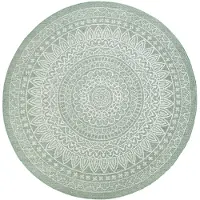 FRAAI Rund utomhusmatta | Summer Aztec grön hos Volero | Ø 100cm | Grön | Rund | Utomhusmattor