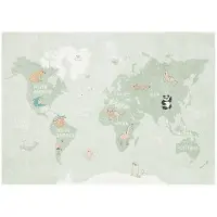 Little Olly Barnmatta | Globe mintgrön hos Volero | 80x150cm | Grön | Cotton | Rektangel | Barnkläder