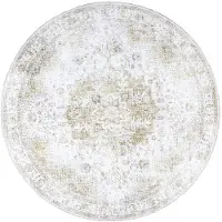 FRAAI Rund vintage matta | Lago grön hos Volero | Ø 280cm | Grön | Cotton | Rund | Inomhusmattor