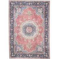 De Onlinewinkelier b.v. Vintage matta | Lily Medaillon röd/rosa hos Volero | 80x150cm | Röd | Cotton | Rektangel | Inomhusmattor