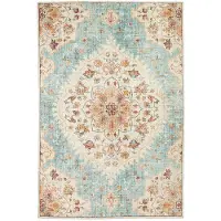 FRAAI Vintage utomhusmatta | Santo Mandala ljusblå hos Volero | 200x290cm | Blå | 3D | Mesh | Rektangel | Utomhusmattor