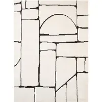 FRAAI Japandi | matta | Yori Blocks gräddvit/svart hos Volero | 120x170cm | Svart | Jute | Rektangel | Inomhusmattor