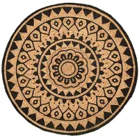 FRAAI Rund jutematta | Henna Ayda natur hos Volero | Ø 120cm | Svart | Rund | Inomhusmattor