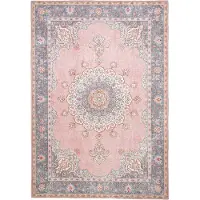 De Onlinewinkelier b.v. Vintage matta | Lily Medaillon rosa hos Volero | 270x370cm | Rosa | Cotton | Rektangel | Inomhusmattor