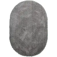 NATURL. Oval fluffig matta | Blaze grå hos Volero | 160x230cm | Grå | Oval | Inomhusmattor