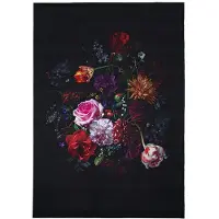 FRAAI Blommig matta | Florine svart/rosa hos Volero | 200x290cm | Svart | Cotton | Rektangel | Inomhusmattor