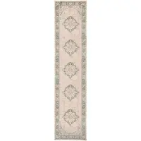 FRAAI Vintage | löpare | Spring Medaillon gräddvit/grön | 80x250cm | Creme | Löpare | Inomhusmattor