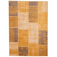 FRAAI Patchwork matta | Spring Patchwork gul/taupe hos Volero | 80x150cm | Gul | Rektangel | Inomhusmattor